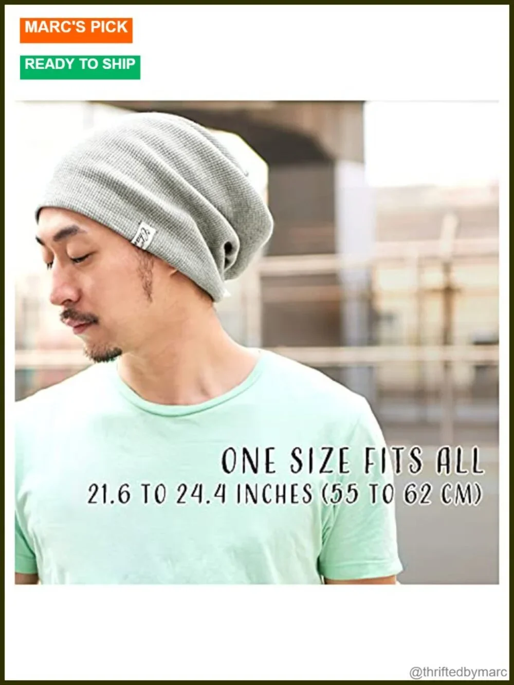 Oversized Slouchy Cotton Beanie - Reversible, Stretchy Fit Hat